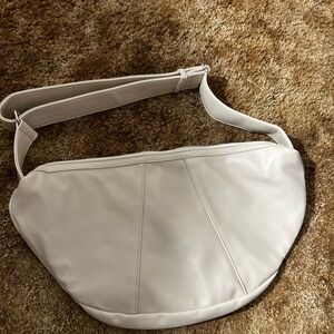Cream Leather Crossbody Bag